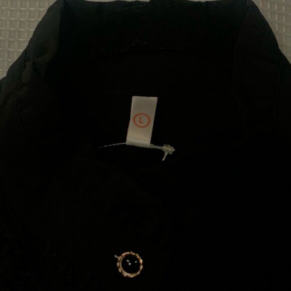 Black Victorian Style Semi Sheer Lace Pleated Blouse - Picture 11 of 12